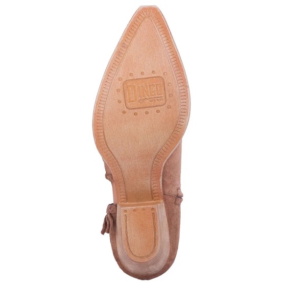 Dingo Kindred Spirit Western Fringe Suede Booties 7M Tan Leather NWOT - Picture 9 of 10